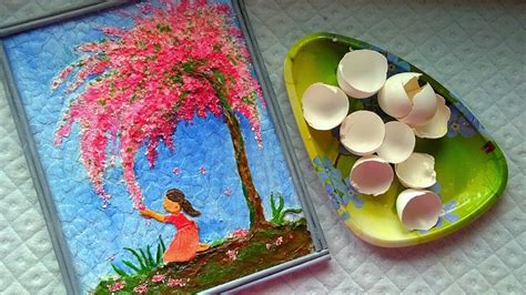 Egg Shell Mosaic Art |Clay Mural Art |Mixed Media Art| Wall Decor Art - YouTube