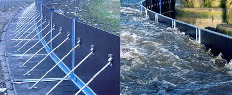 two pictures side by side one shows water and the other shows floodwater flowing over it