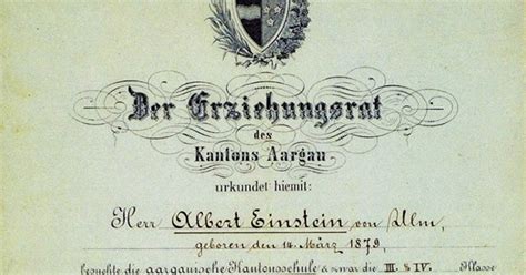 Certificate of Albert Einstein ~ Science Pictures