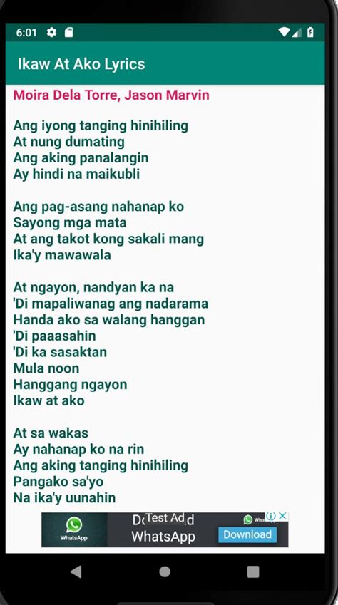 Ikaw At Ako Lyrics APK for Android Download