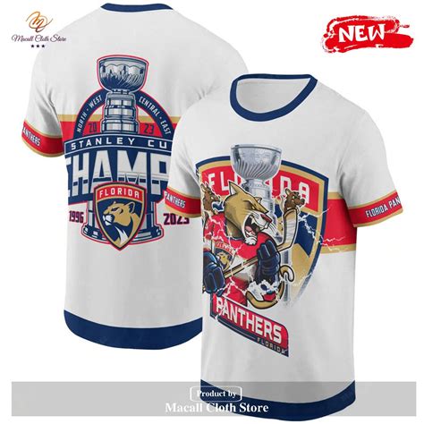 NHL Florida Panthers Stanley Cup Champs 2023 White T-Shirt 3D - Macall Cloth Store - Destination ...