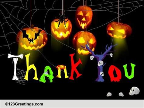 Halloween Thank You Wish! Free Thank You eCards, Greeting Cards | 123 Greetings