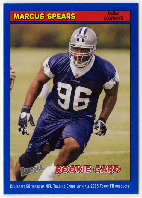 Marcus Spears # 205 - 2005 Topps Baz Football - Blue | Football, Dallas cowboys football, Marcus ...