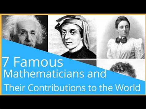 7 Famous Mathematicians and Their Contributions||2018|| - YouTube