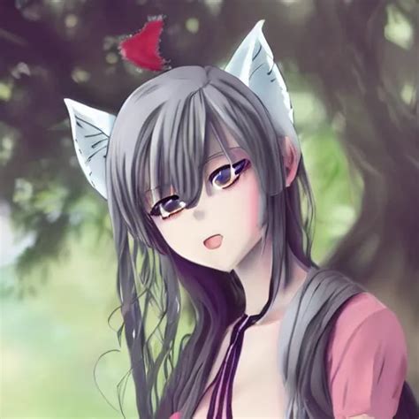 anime girl with a wolf tail and wolf ears | Stable Diffusion | OpenArt