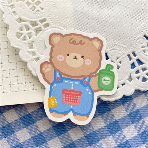 Cute Bear Vinyl Sticker Aesthetic Laptop Decal Die Cut | Etsy