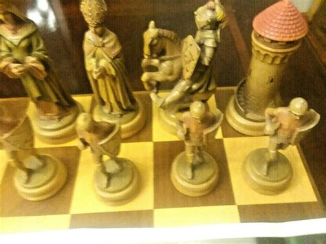 ANRI MONSALVAT/THE KNIGHTS OF THE ROUND TABLE CHESS SET WITH ANRI BOX & BOARD | #2058873916