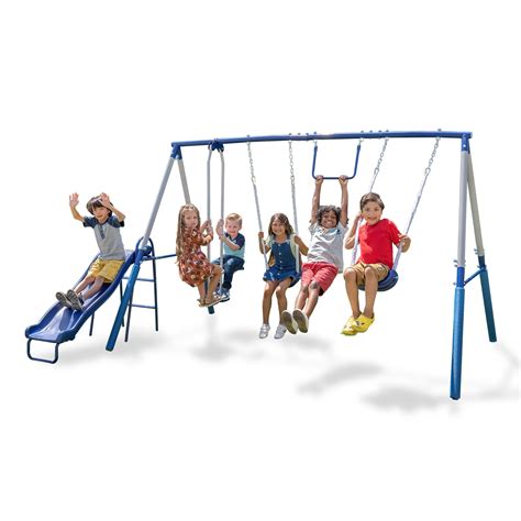 Sportspower Arcadia Swing Set - Outdoor Heavy-Duty Metal Playset for ...