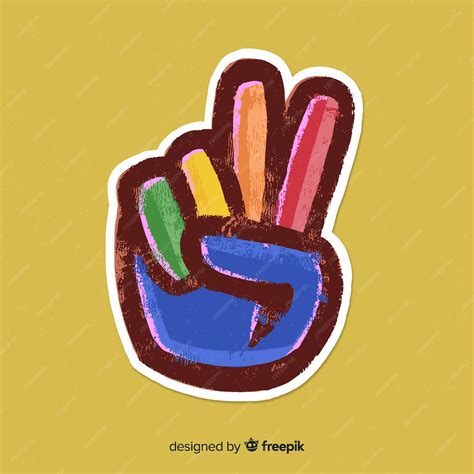 Free Vector | Colorful hand peace sign background