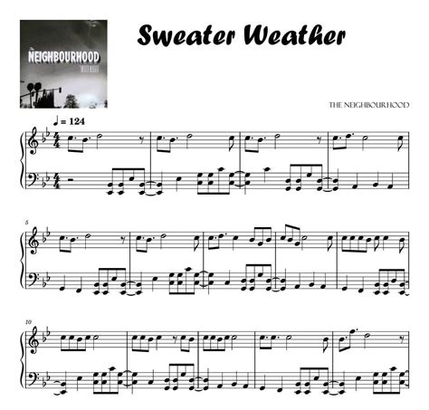 Piano Sheet SWEATER WEATHER by the Neighbourhood easy Piano With Note Names Pop Piano - Etsy