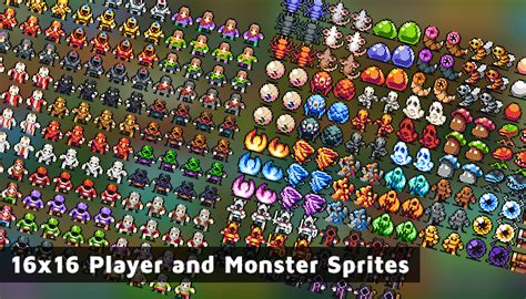 16x16 Player and Monster Sprites by 7Soul1 on DeviantArt