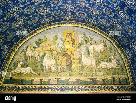 Ravenna, Ravenna Province, Italy. Interior of the 5th century mausoleum ...