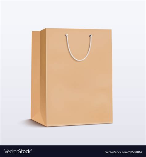 Paper bag brown shopping Royalty Free Vector Image