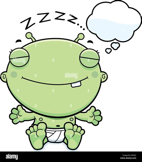 A cartoon illustration of a baby alien dreaming Stock Vector Image & Art - Alamy