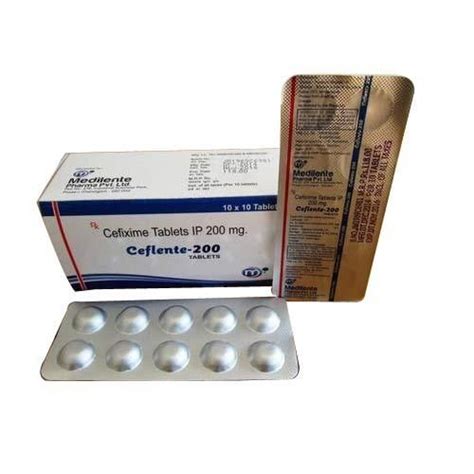 Cefixime 200 mg Tablets IP, Packaging Size: 10x10 Tablets, Rs 1480 /box | ID: 8499853133