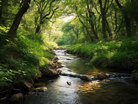 Premium AI Image | Natures Majestic Waterfall View