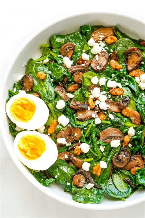 Warm Spinach Salad - Sum of Yum