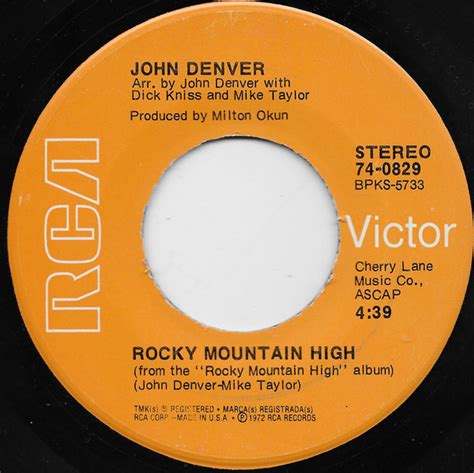 John Denver – Rocky Mountain High (1972, Hollywood Pressing, Vinyl ...