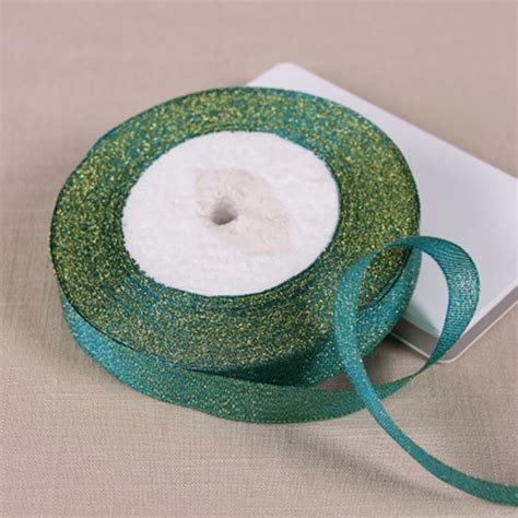 15mm Metallic Glitter Ribbon Gift Package Ribbons Wrapping Decoration Christmas DIY Handmade ...