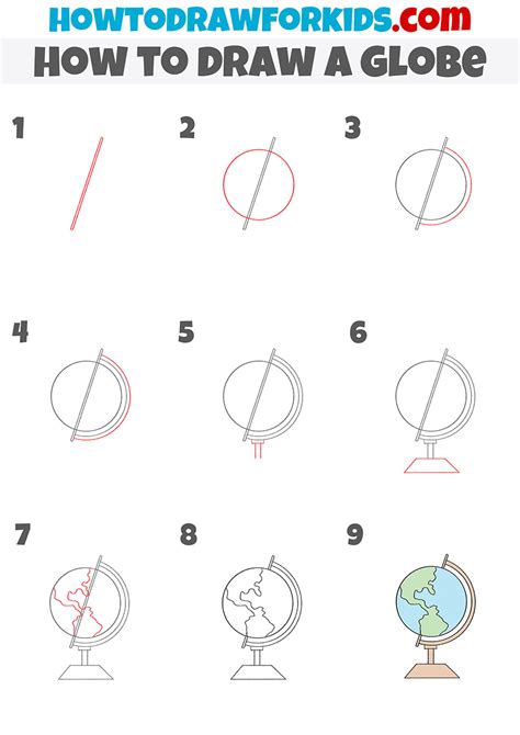 How to Draw a Globe - Easy Drawing Tutorial For Kids