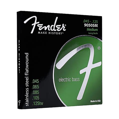 Fender Stainless Steel Flatwound 5-String Bass Strings 90505M | Reverb