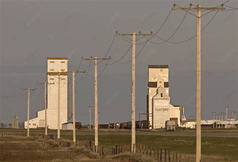 Grain Elevator And Full Moon Farming Blue Commerce Photo Background And Picture For Free ...