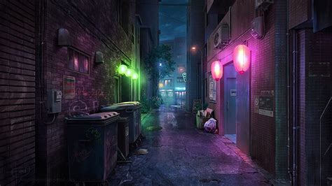 ArtStation - anime background art commissions, ForD Nguyen, Alley Anime HD wallpaper | Pxfuel