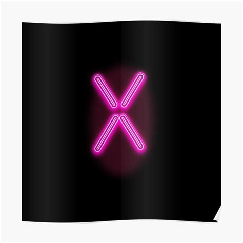 "Neon X Letter" Poster for Sale by Enchant-Elsie | Redbubble