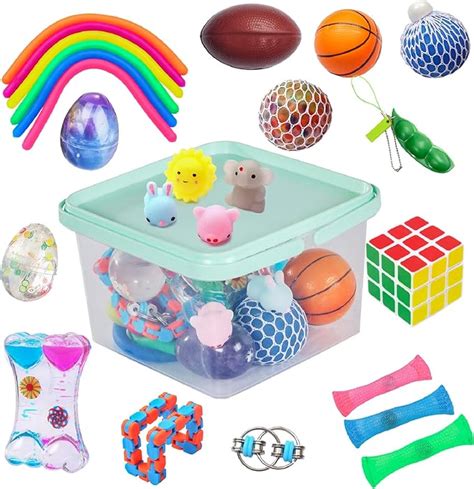 Stress Relieve and Anxiety Fidget Toy Box for Kids & Adults VVLT Sensory Fidget Toys Set 4Pieces ...