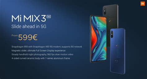 Xiaomi Mi Mix 3 5G coming to Europe in May for €599