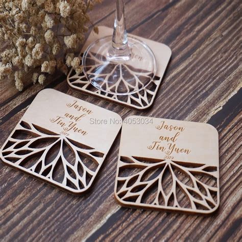 Wedding Wooden Custom Coasters, Personalized Coasters,Engraved Coasters ...