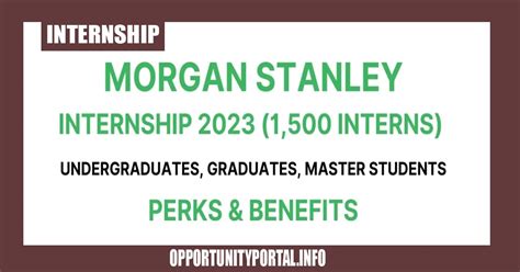 Morgan Stanley Internship For International Students 2023 - Opportunity Portal