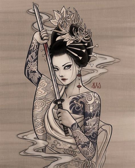 Instagram: deejiink | Geisha tattoo design, Japanese sleeve tattoos, Japanese tattoo art