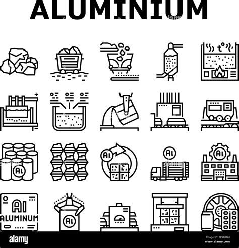 Aluminium Production Collection Icons Set Vector Stock Vector Image & Art - Alamy