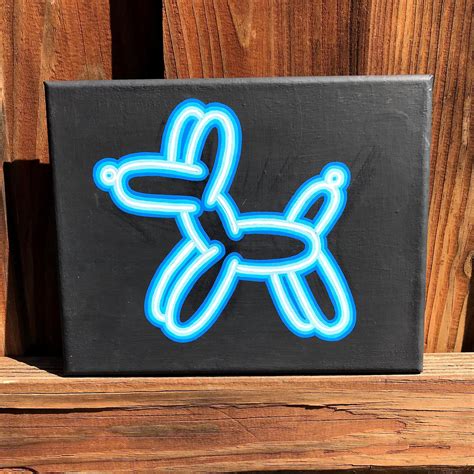 Neon Sign Effect Balloon Animal Canvas Painting - Etsy