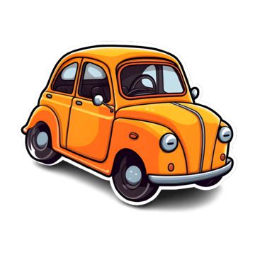 Car Orange Cartoon Illustration, Car, Transportation, Car Illustration ...