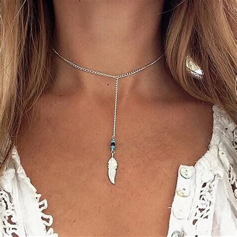 Fashion Jewelry Smiple Silver Bar Lariat Necklace Multiple Layer Y Choker Necklace Women pendant ...