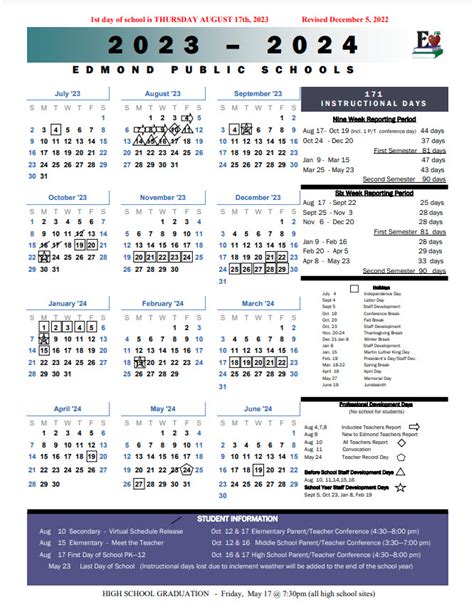 Calendar | Edmond Public Schools