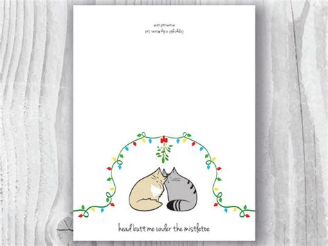 Christmas Cards Printable Christmas Cat Cards Love Cats - Etsy