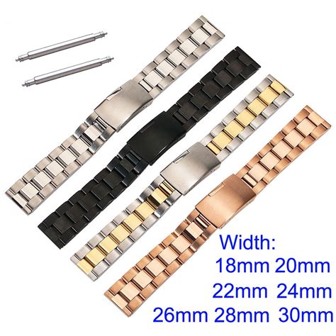 Stainless Steel Watch Band 18mm 20mm 22mm 24mm 26mm 28mm 30mm Solid ...