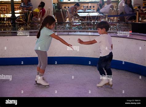 Kids Learning Ice Skating at Grand West Casino Complex Ice Rink in Cape ...