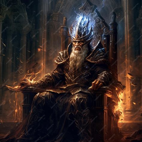 Premium AI Image | A fantasy illustration of a king sitting on a throne.