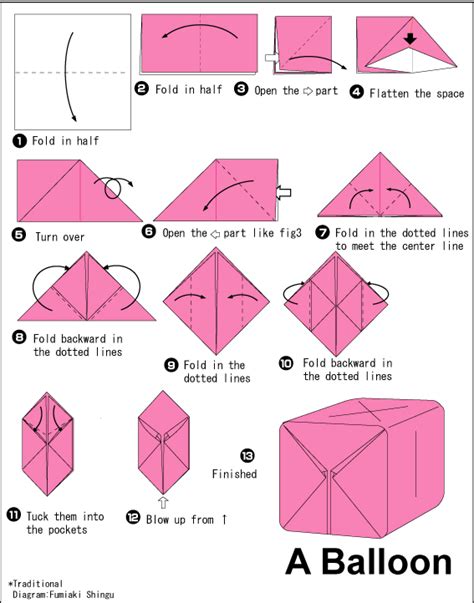 Balloon - Easy Origami instructions For Kids