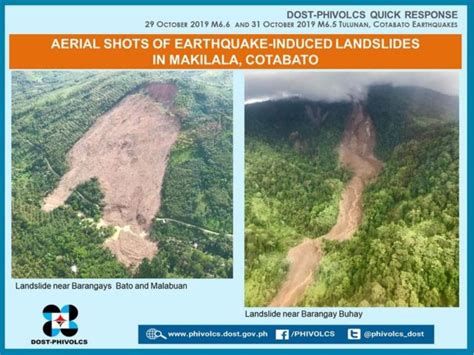 Cotaboto, Philippines: large landslides from the series of earthquakes ...