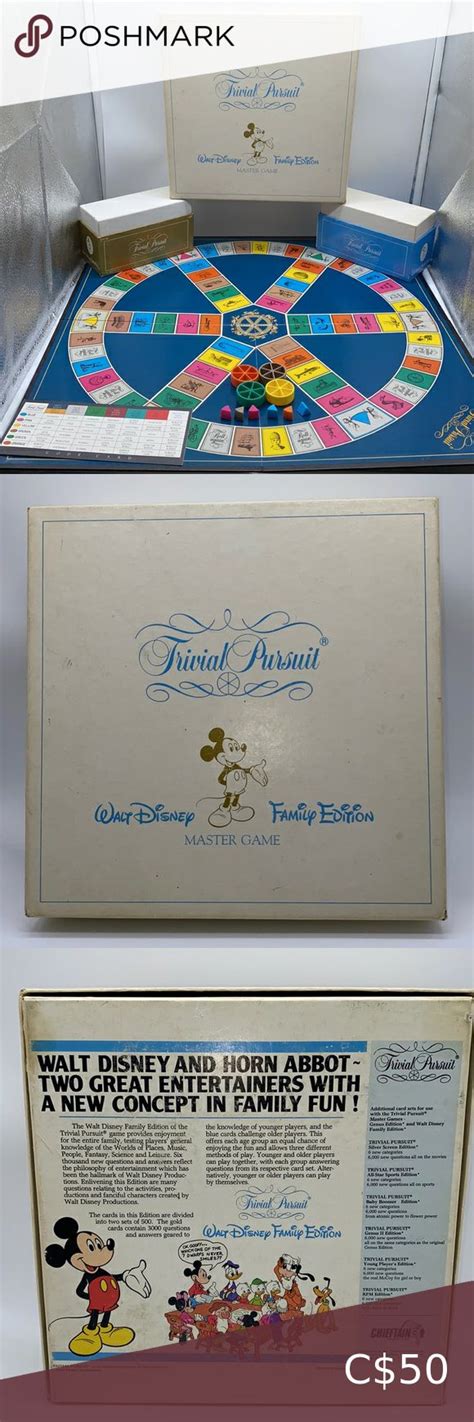 Trivial Pursuit Walt Disney Family Edition Master Bpard Game 1985 ...