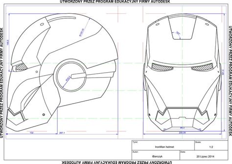 Blueprint Iron Man Helmet Template