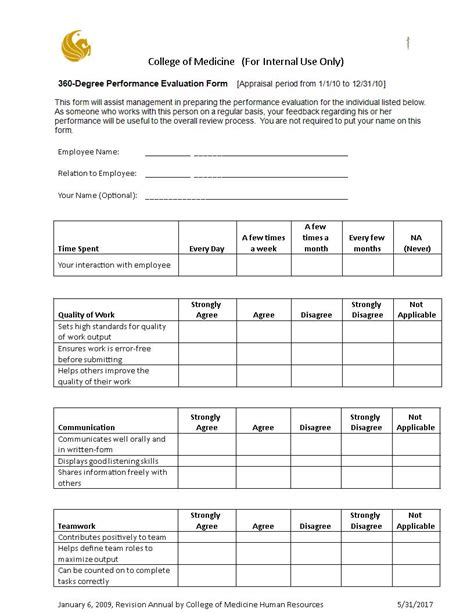 360 Evaluation Template