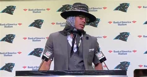 Cam Newton Goes Full Madea Postgame Wearing Bedazzled Hat, Scarf ...