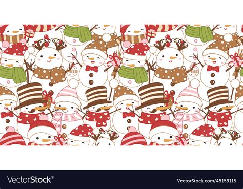 Winter and christmas themed seamless pattern Vector Image