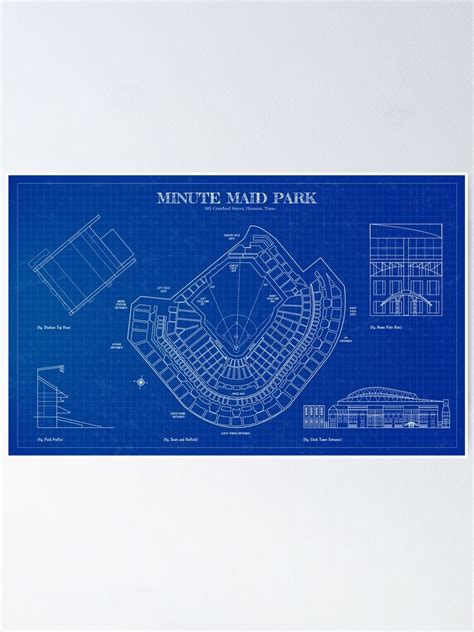 "Minute Maid Park (Blueprint)" Poster for Sale by BGALAXY | Redbubble